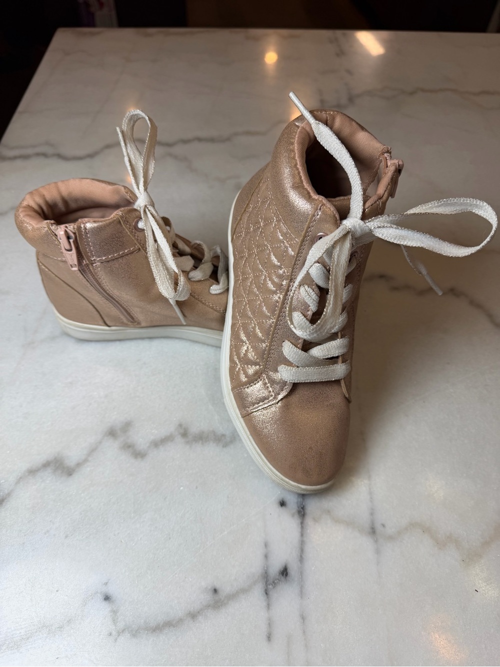 Cat & Jack Metallic Rose High-Top Sneakers